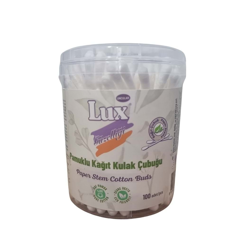 LUX PAMUKLU KAĞIT KULAK ÇUBUĞU 100'LÜ