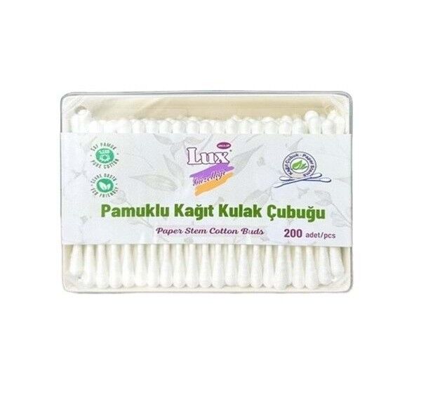 LUX PAMUKLU KAĞIT KULAK ÇUBUĞU KARE 200'LÜ