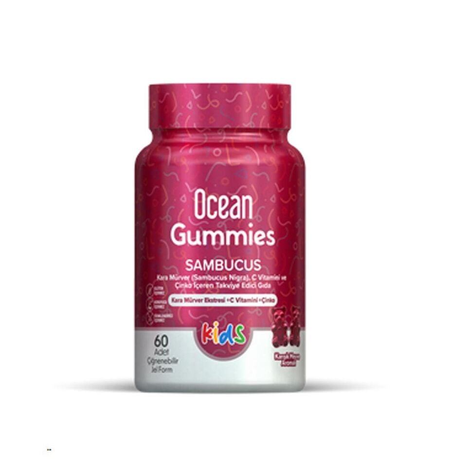 OCEAN GUMMIES SAMBUCUS KIDS ÇİĞNENEBİLİR JEL FORM 60 ADET