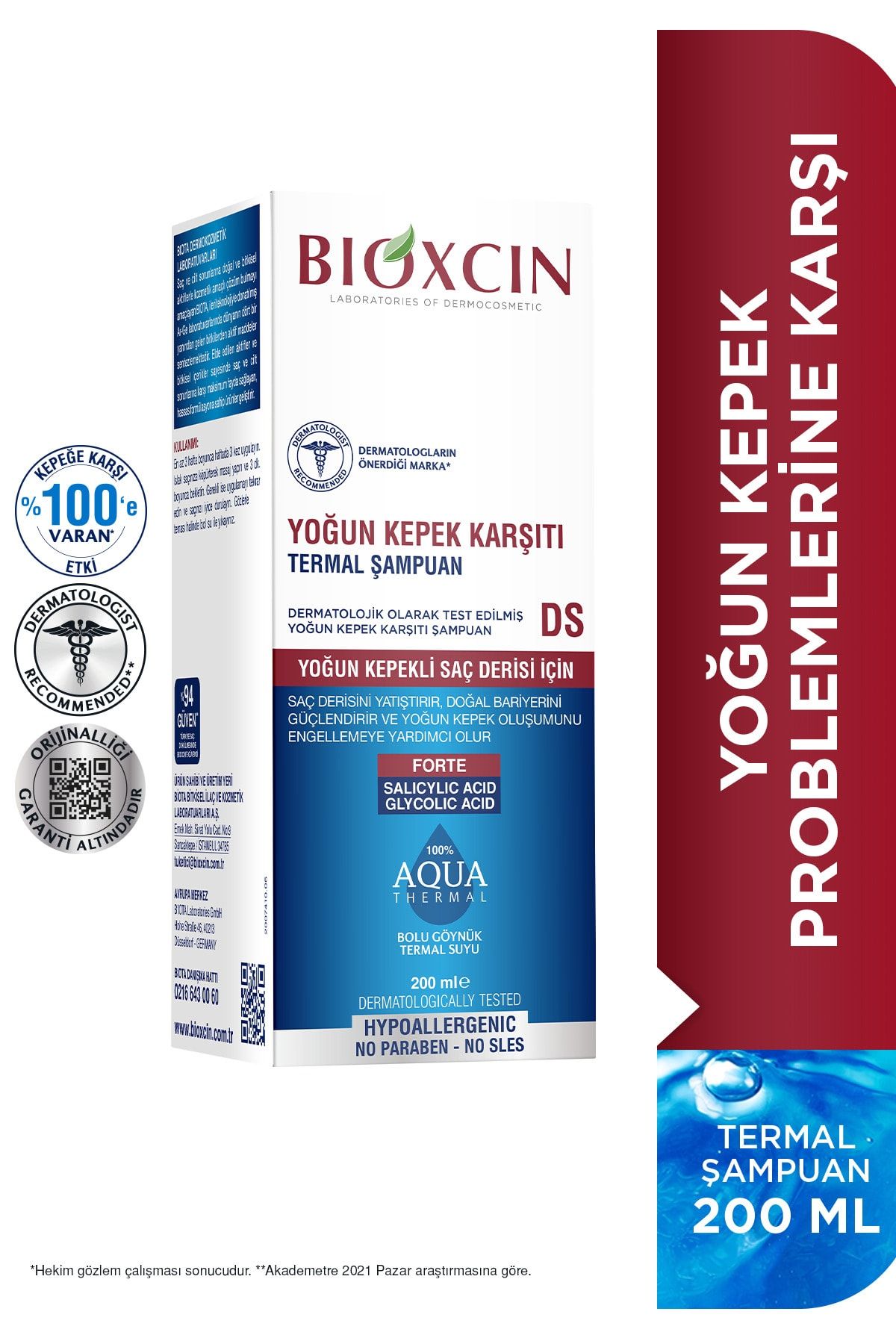 BIOXCIN ŞAMPUAN AQUATHERMAL DS YOĞUN KEPEK KARŞITI 200ML