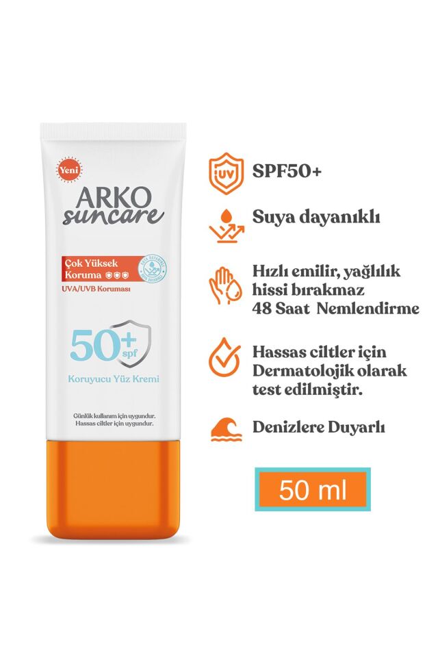 ARKO SUN CARE YÜZ KREMİ SPF50+50ML
