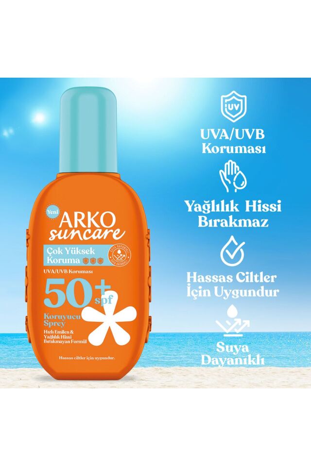 ARKO SUN CARE ÇOK YÜKSEK KORUMA SPF50+ KORUYUCU SPREY KREM 200 ML
