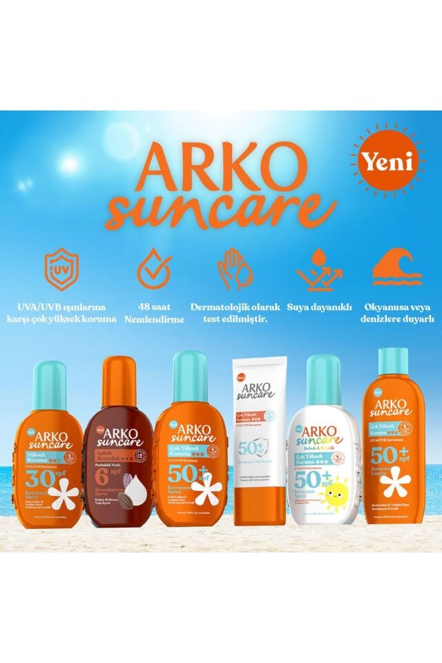 ARKO SUN CARE ÇOK YÜKSEK KORUMA SPF50+ KORUYUCU SPREY KREM 200 ML