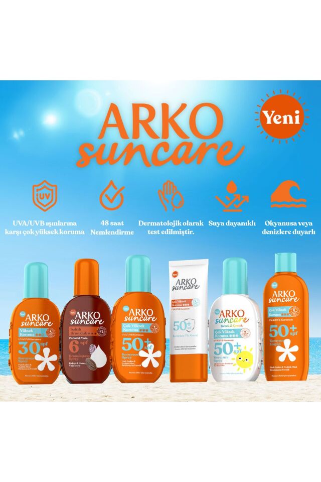 ARKO SUN CARE ÇOK YÜKSEK KORUMA SPF50+ KORUYUCU SPREY KREM 200 ML