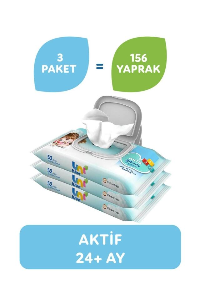 UNI BABY ISLAK MENDİL AKTİF 3 LÜ