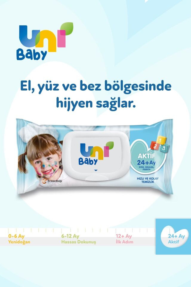 UNI BABY ISLAK MENDİL AKTİF 3 LÜ