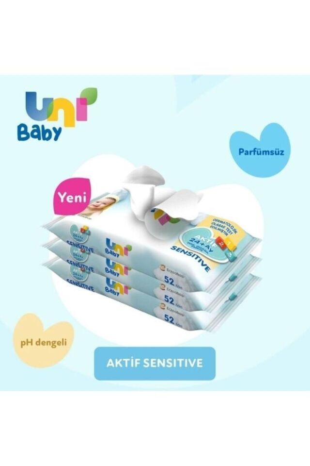 UNI BABY ISLAK MENDİL AKTİF SENSITIVE 3LÜ