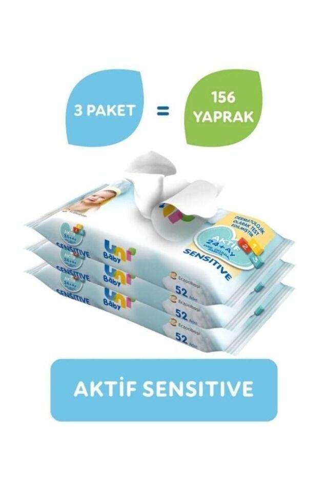 UNI BABY ISLAK MENDİL AKTİF SENSITIVE 3LÜ