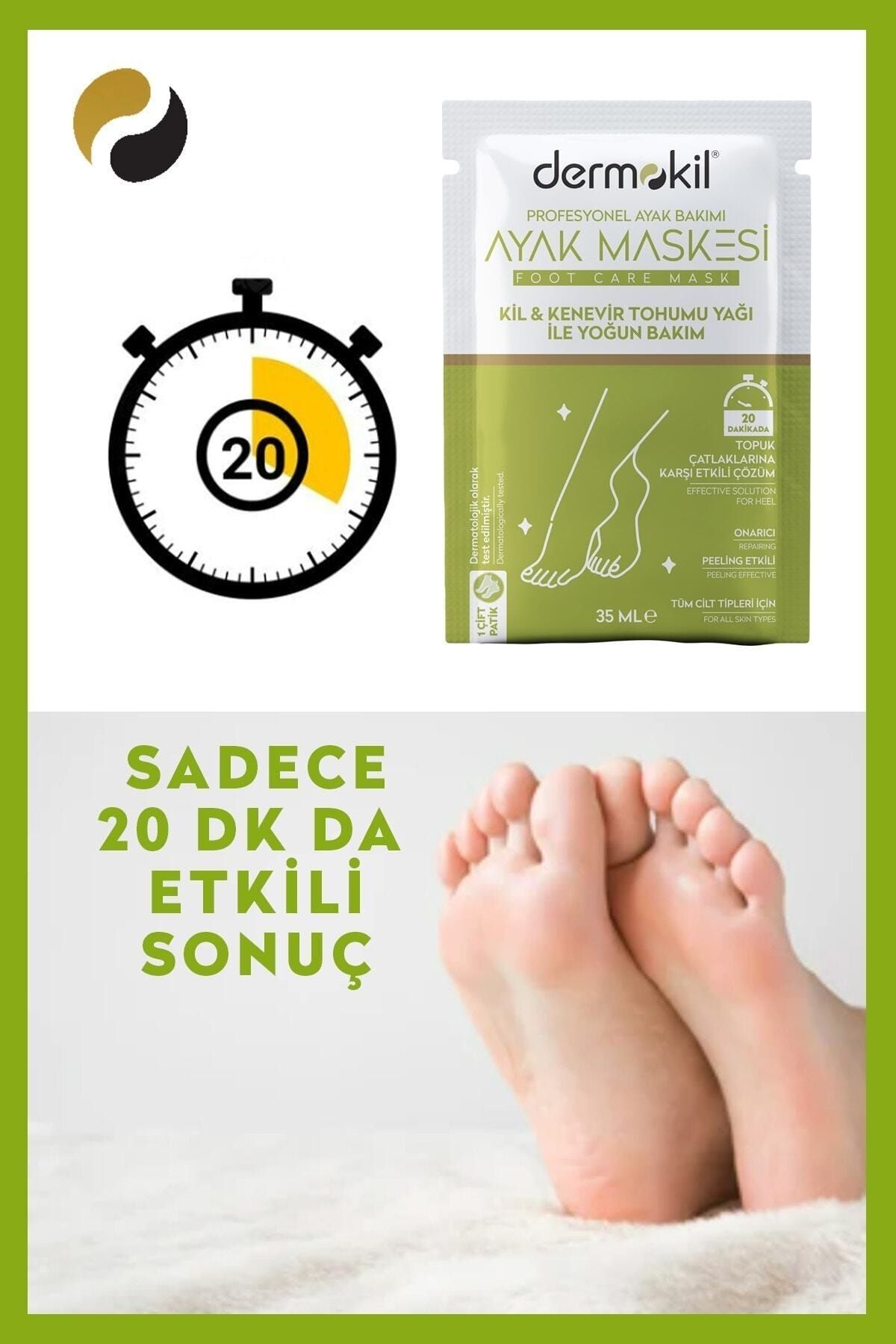 DERMOKİL KİL VE KENEVİR YAĞLI PEELİNG ETKİLİ AYAK MASKESİ 35 ML