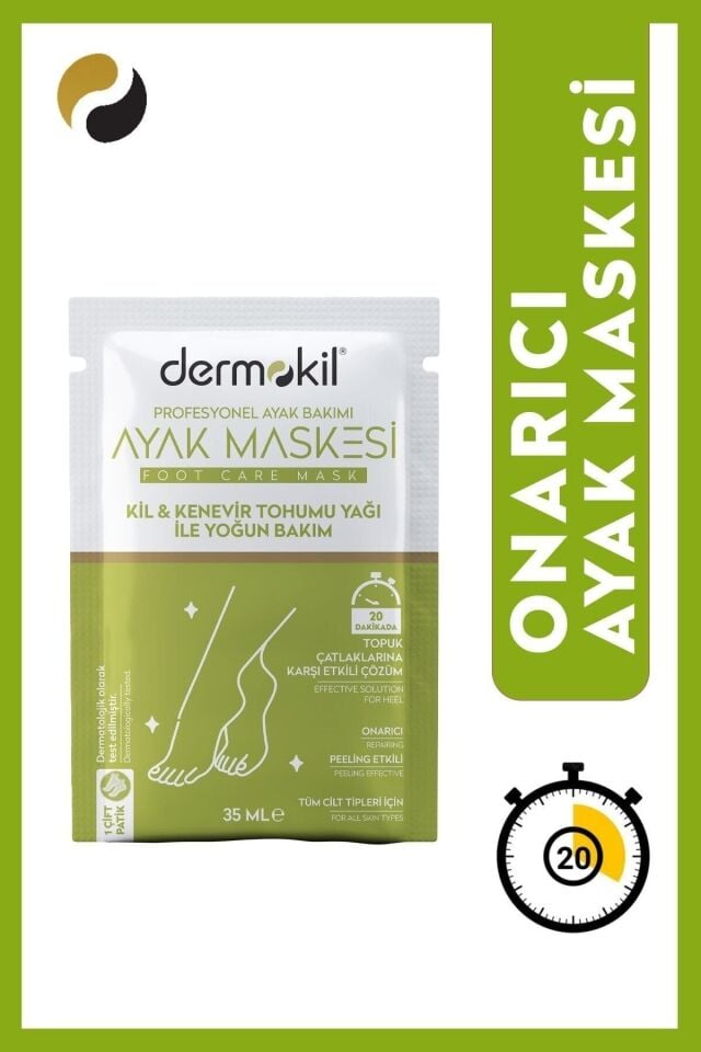 DERMOKİL KİL VE KENEVİR YAĞLI PEELİNG ETKİLİ AYAK MASKESİ 35 ML
