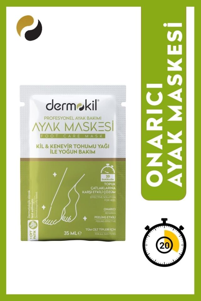 DERMOKİL KİL VE KENEVİR YAĞLI PEELİNG ETKİLİ AYAK MASKESİ 35 ML
