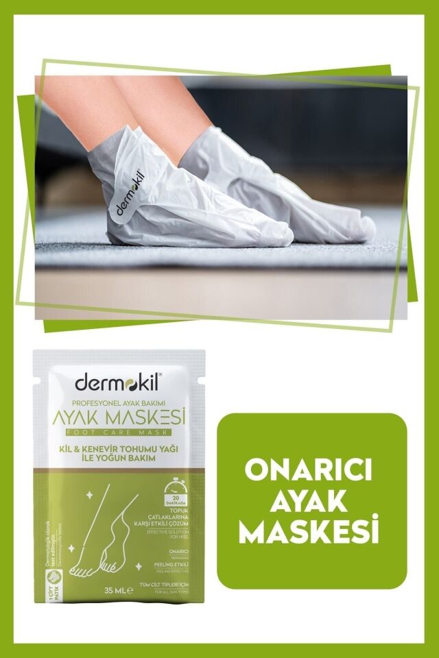 DERMOKİL KİL VE KENEVİR YAĞLI PEELİNG ETKİLİ AYAK MASKESİ 35 ML