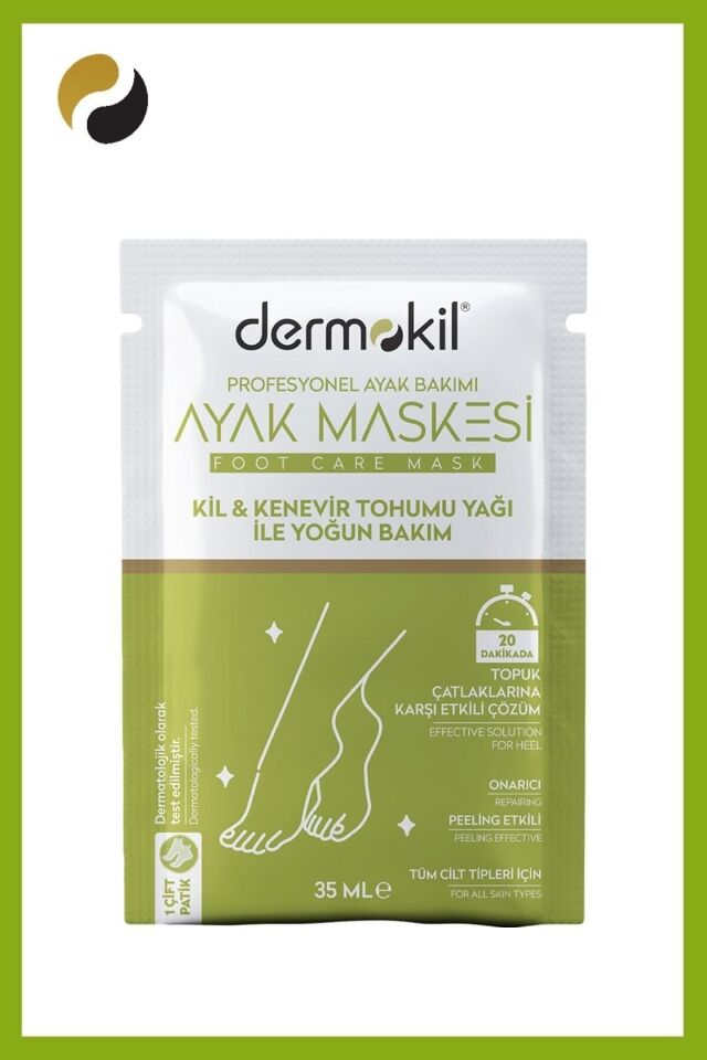 DERMOKİL KİL VE KENEVİR YAĞLI PEELİNG ETKİLİ AYAK MASKESİ 35 ML
