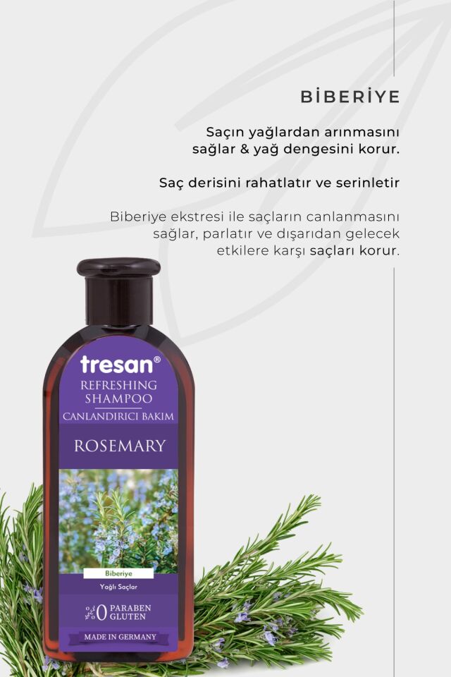 TRESAN BİBERİYE YAĞLI SAÇLAR İÇİN BAKIM ŞAMPUANI 300 ML