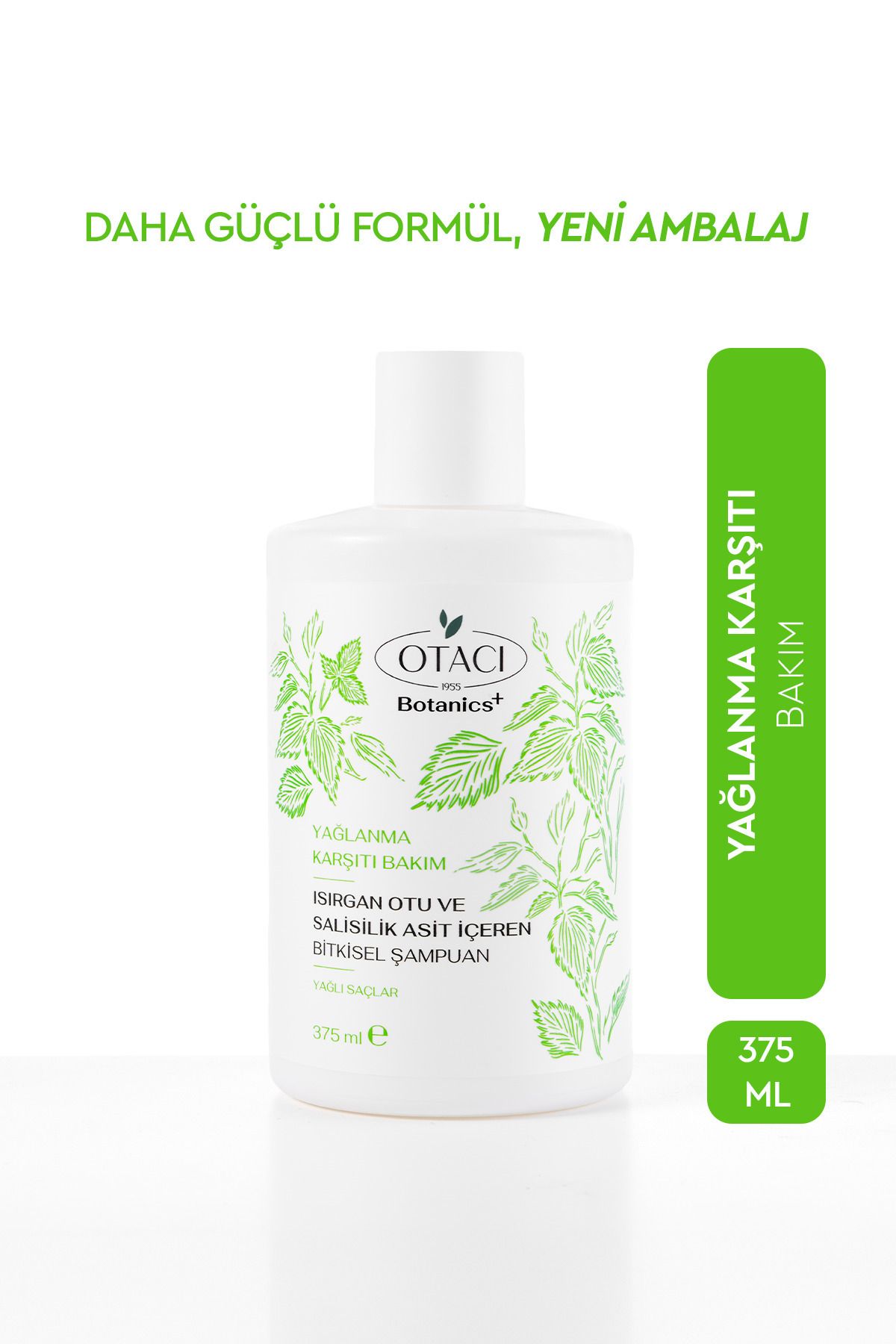 OTACI BOTANİCS YAĞLANMA KARŞITI BAKIM ISIRGAN OTU VE SALİSİLİK ASİT İÇEREN BİTKİSEL ŞAMPUAN 375 ML