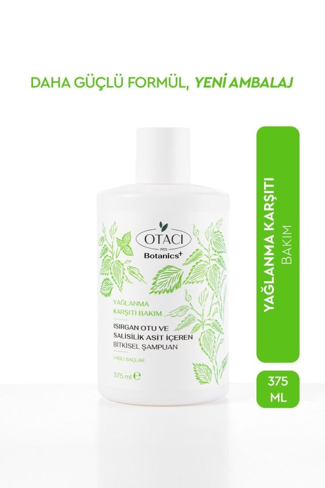 OTACI BOTANİCS YAĞLANMA KARŞITI BAKIM ISIRGAN OTU VE SALİSİLİK ASİT İÇEREN BİTKİSEL ŞAMPUAN 375 ML