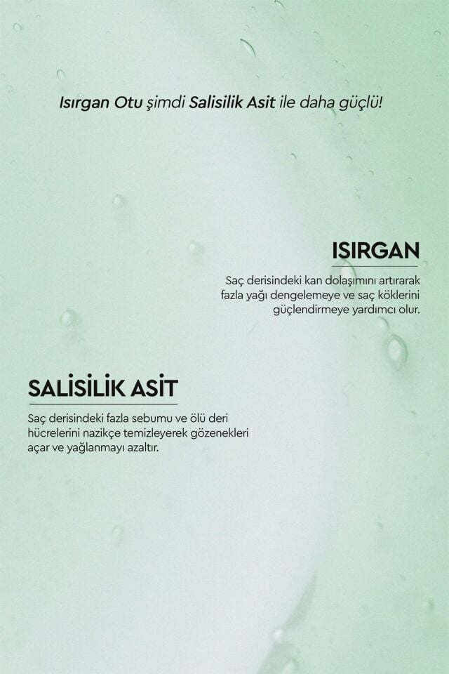 OTACI BOTANİCS YAĞLANMA KARŞITI BAKIM ISIRGAN OTU VE SALİSİLİK ASİT İÇEREN BİTKİSEL ŞAMPUAN 375 ML