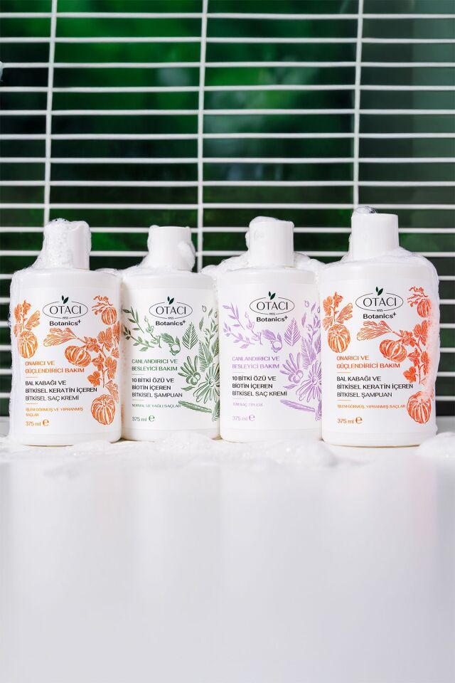 OTACI BOTANİCS CANLANDIRICI VE BESLEYİCİ BAKIM 10 BİTKİ ÖZÜ VE BİOTİN İÇEREN BİTKİSEL ŞAMPUAN 375 ML