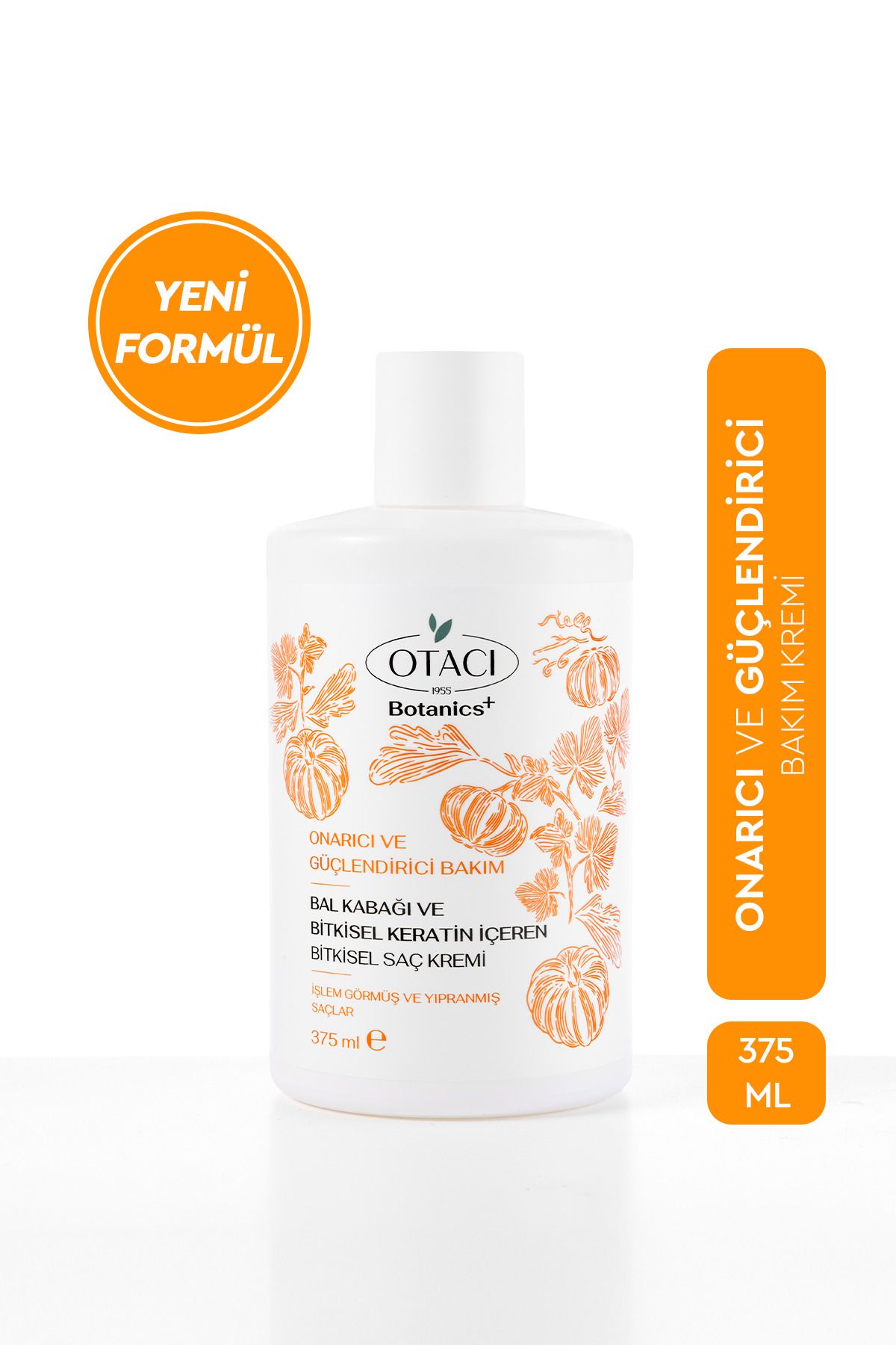 OTACI BOTANİCS ONARICI VE GÜÇLENDİRİCİ BAKIM BAL KABAĞI VE BİTKİSEL KERATİN İÇEREN BİTKİSEL SAÇ KREMİ 375 ML
