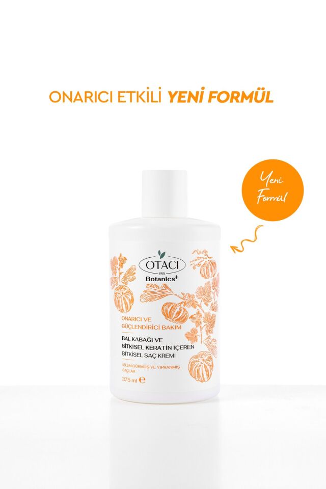 OTACI BOTANİCS ONARICI VE GÜÇLENDİRİCİ BAKIM BAL KABAĞI VE BİTKİSEL KERATİN İÇEREN BİTKİSEL SAÇ KREMİ 375 ML