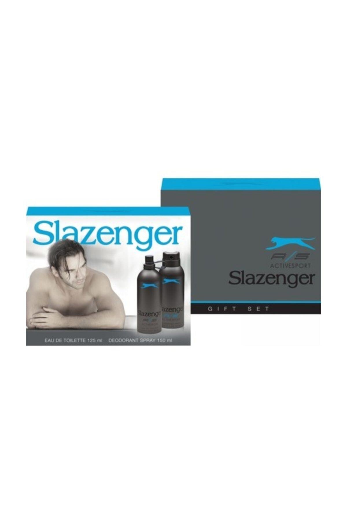SLAZENGER ACTIVE SPORT MAVİ KOFRE HEDİYE SETİ - EDT PARFÜM 125 ML + DEODORANT 150 ML