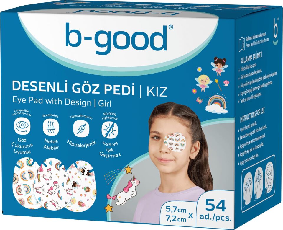 B-GOOD GÖZ PEDİ DESENLİ KIZ 5,7 X 7,2 CM 54'LÜ