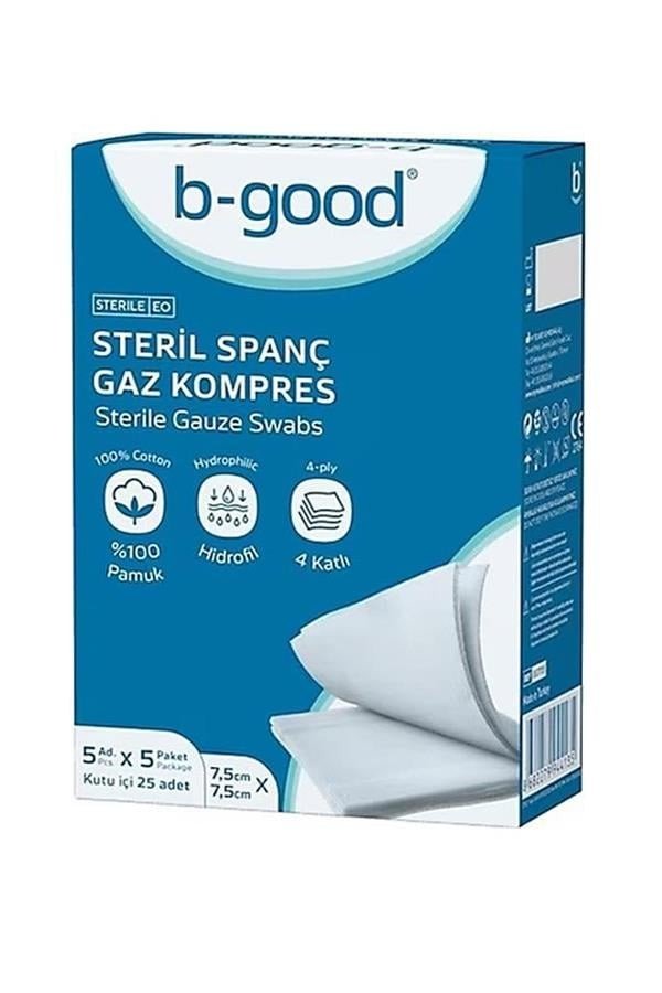 B-GOOD GAZ KOMPRES 7,5 X 7,5 CM 25'Lİ