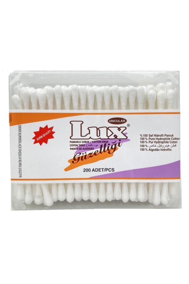 LUX PAMUK KULAK ÇUBUK KARE 200 LÜ