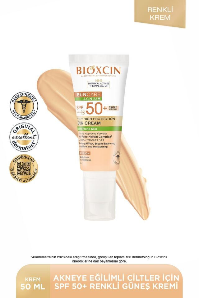 BİOXCİN SUNCARE GÜNEŞ KREMİ TİNT SPF 50+ 50 ML