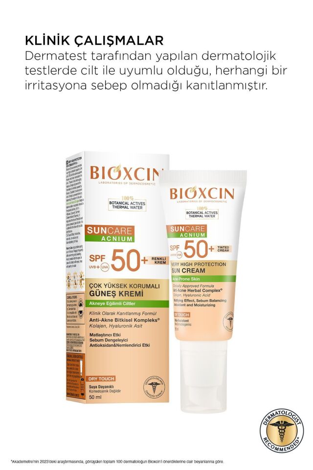 BİOXCİN SUNCARE GÜNEŞ KREMİ TİNT SPF 50+ 50 ML