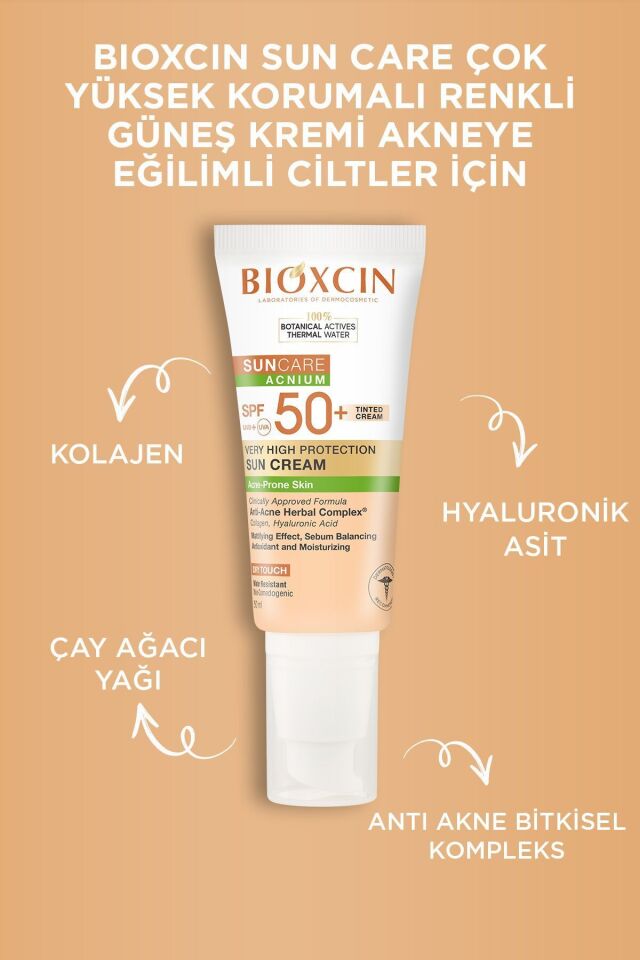 BİOXCİN SUNCARE GÜNEŞ KREMİ TİNT SPF 50+ 50 ML