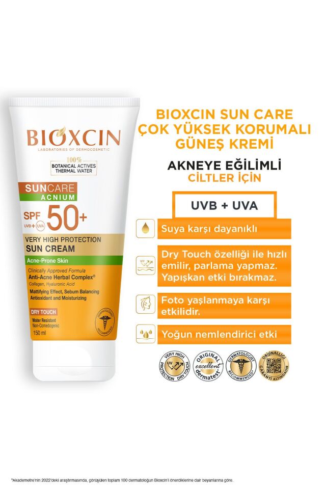BİOXCİN SUN AKNEYE EĞİLİMLİ CİLT GÜNEŞ KREMİ SPF50+ 150 ML