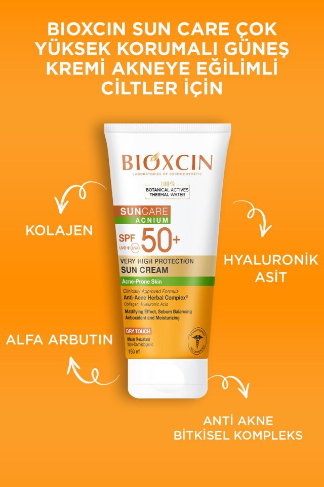 BİOXCİN SUN AKNEYE EĞİLİMLİ CİLT GÜNEŞ KREMİ SPF50+ 150 ML