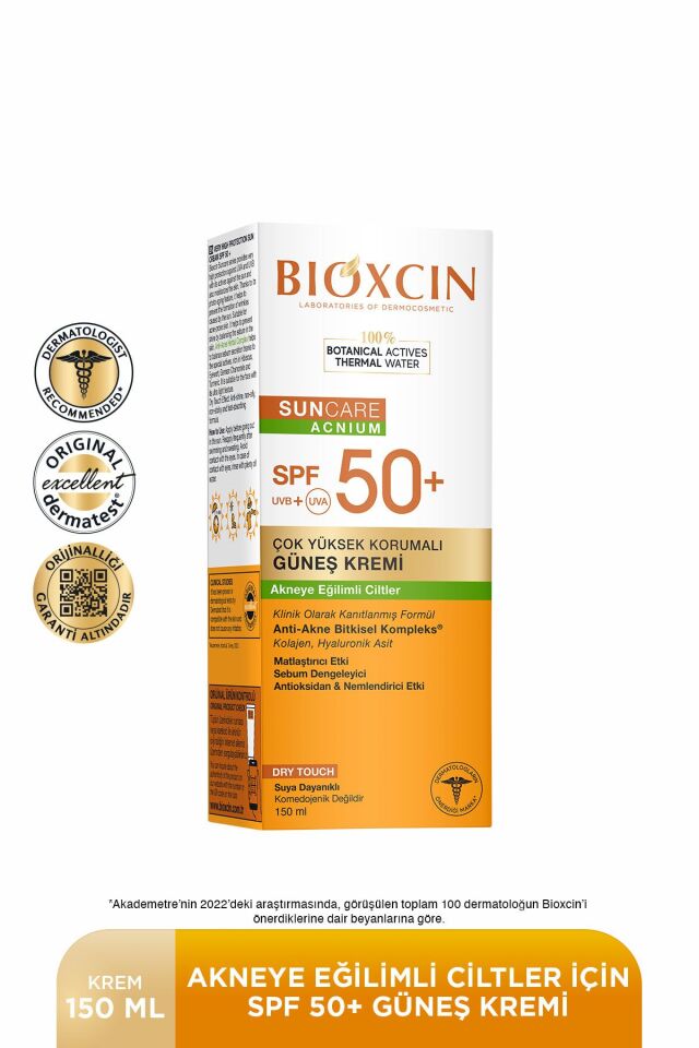 BİOXCİN SUN AKNEYE EĞİLİMLİ CİLT GÜNEŞ KREMİ SPF50+ 150 ML