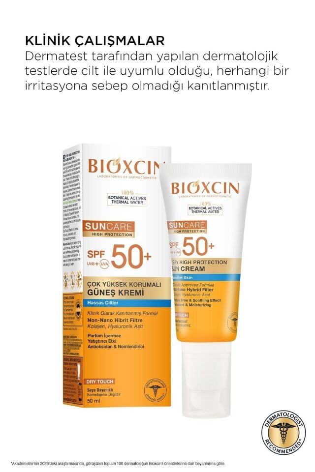 BİOXCİN SUNCARE GÜNEŞ KREMİ HASSAS SPF 50+ 50 ML