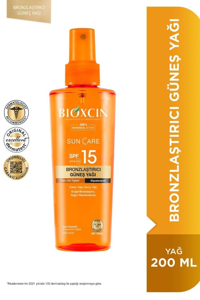 BİOXCİN SUN CARE BRONZLAŞTIRICI GÜNEŞ YAĞI SPF15 200 ML