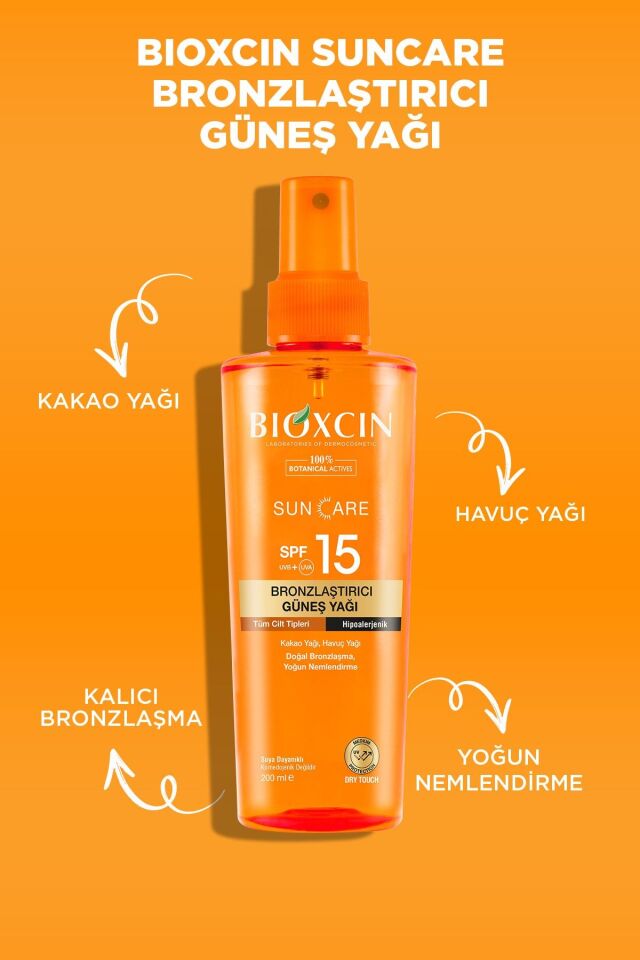 BİOXCİN SUN CARE BRONZLAŞTIRICI GÜNEŞ YAĞI SPF15 200 ML