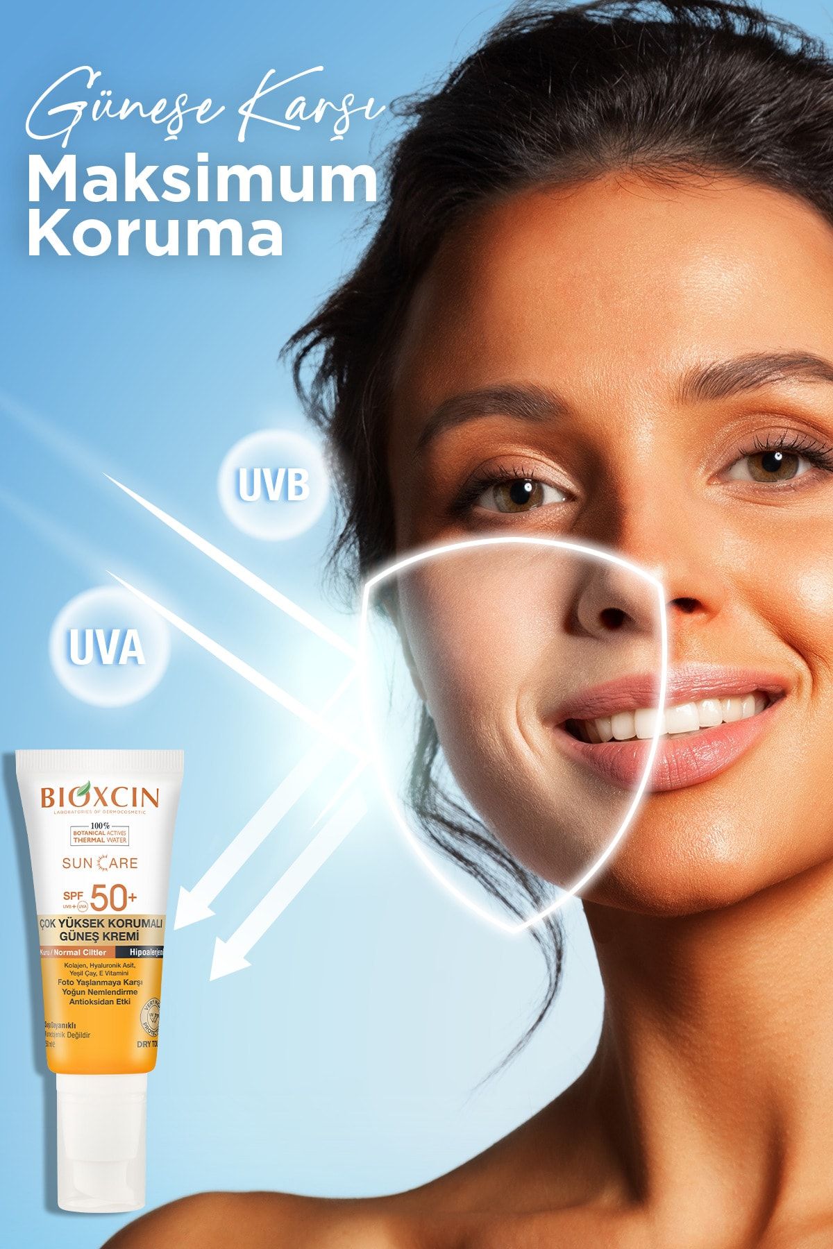 BİOXCİN GÜNEŞ KREMİ KURU & NORMAL CİLTLER İÇİN SPF50 50 ML