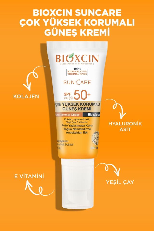 BİOXCİN GÜNEŞ KREMİ KURU & NORMAL CİLTLER İÇİN SPF50 50 ML
