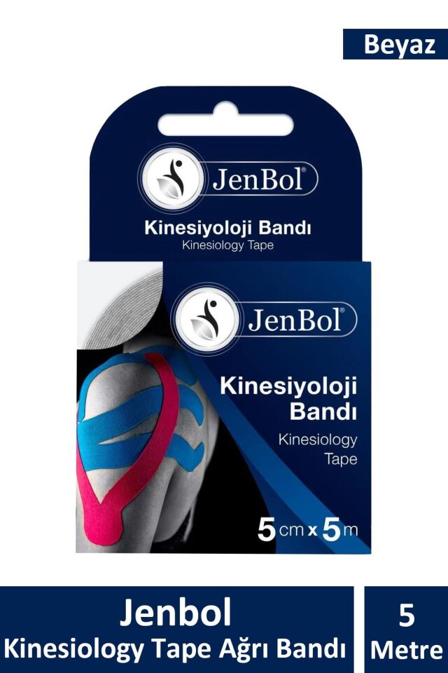 JENBOL KİNESİOLOGY TAPE AĞRI BANDI 5 CM X 5 M - BEYAZ