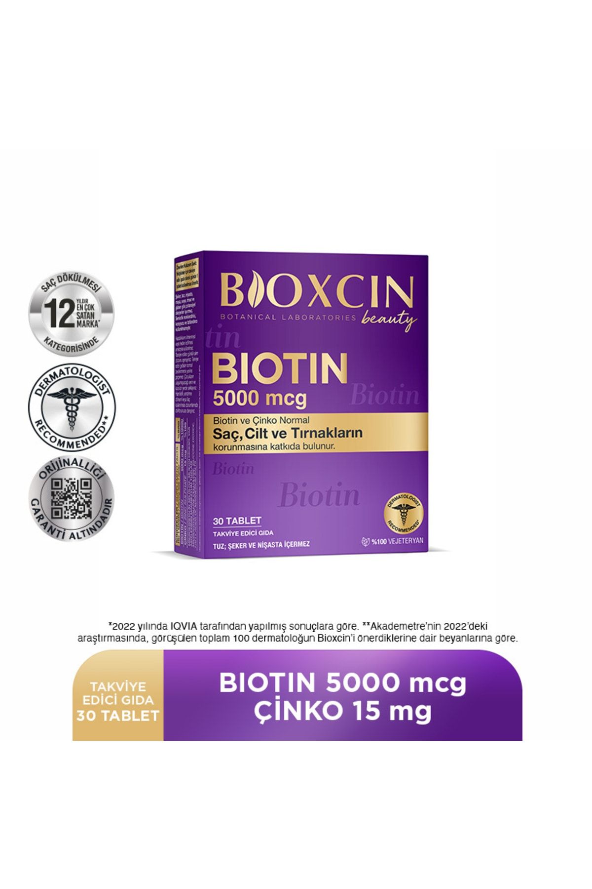 BIOXCIN BİOTİN 5000 MCG 30TB