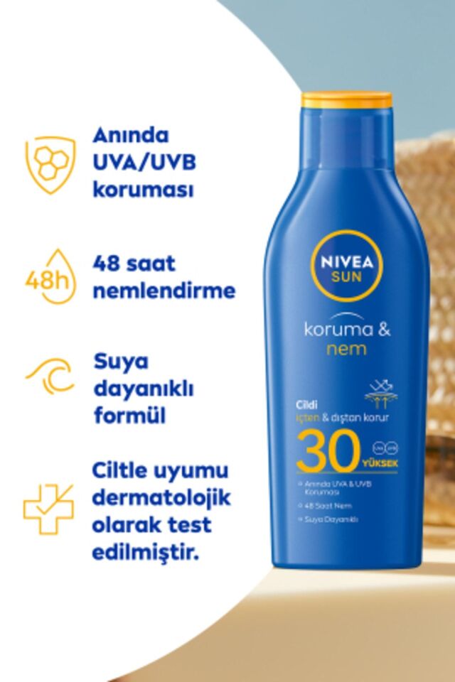 NİVEA SUN GÜNEŞ SÜTÜ KORUMA & NEM NEMLENDİRİCİ SPF30 200 ML