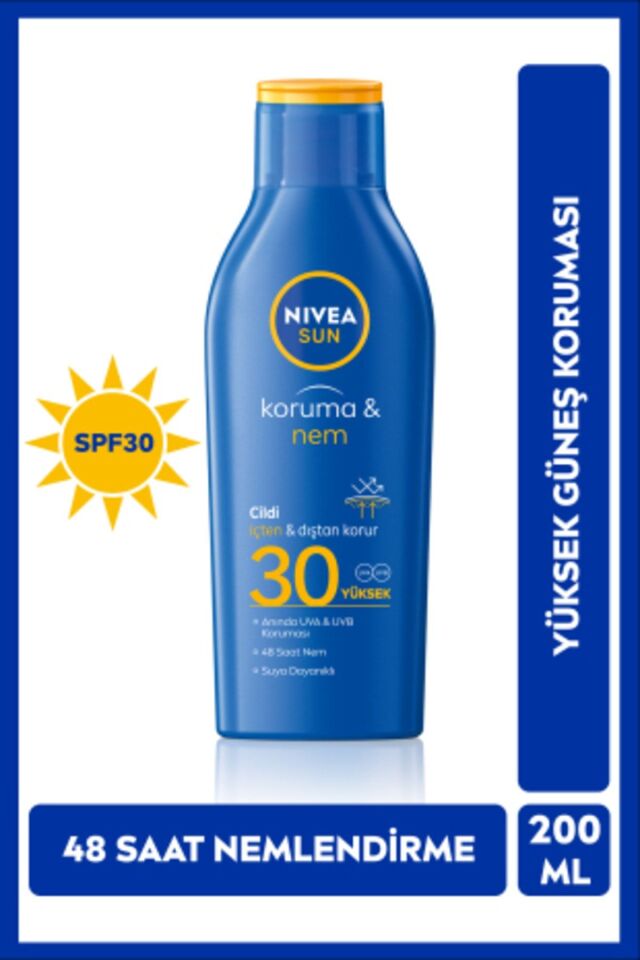NİVEA SUN GÜNEŞ SÜTÜ KORUMA & NEM NEMLENDİRİCİ SPF30 200 ML
