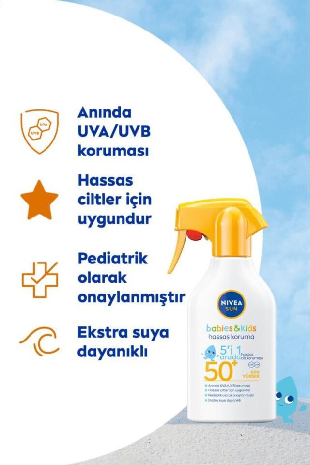 NİVEA BABY GÜNEŞ SPREYİ HASSAS GÜNEŞ KORUMASI EKSTRA SUYA DAYANIKLI SPF50 270 ML