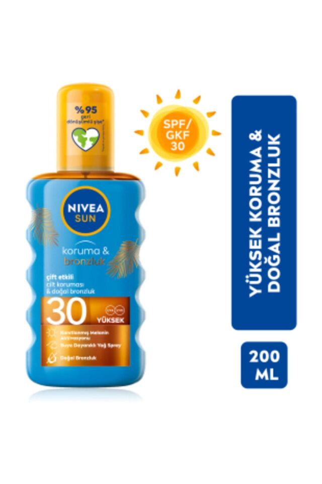 NİVEA SUN GÜNEŞ YAĞI KORUMA & BRONZLUK ARTTIRICI SPF30 200 ML