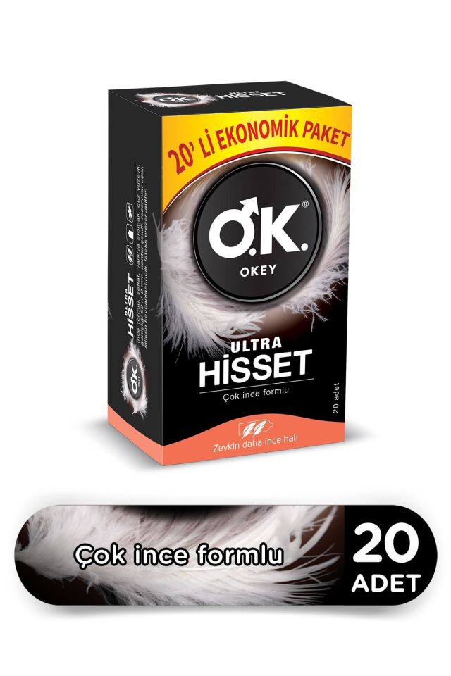 OKEY PREZERVATİF ULTRA HİSSET 20'Lİ - EKONOMİK PAKET
