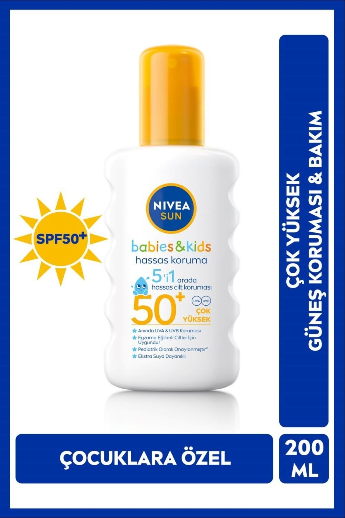 NİVEA SUN KİDS GÜNEŞ SPREYİ HASSAS KORUMA KOKUSUZ SPF50 200 ML