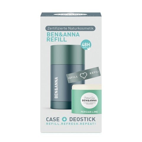 BEN & ANNA STICK REFILL DEODORANT + CASE LIME 40 GR