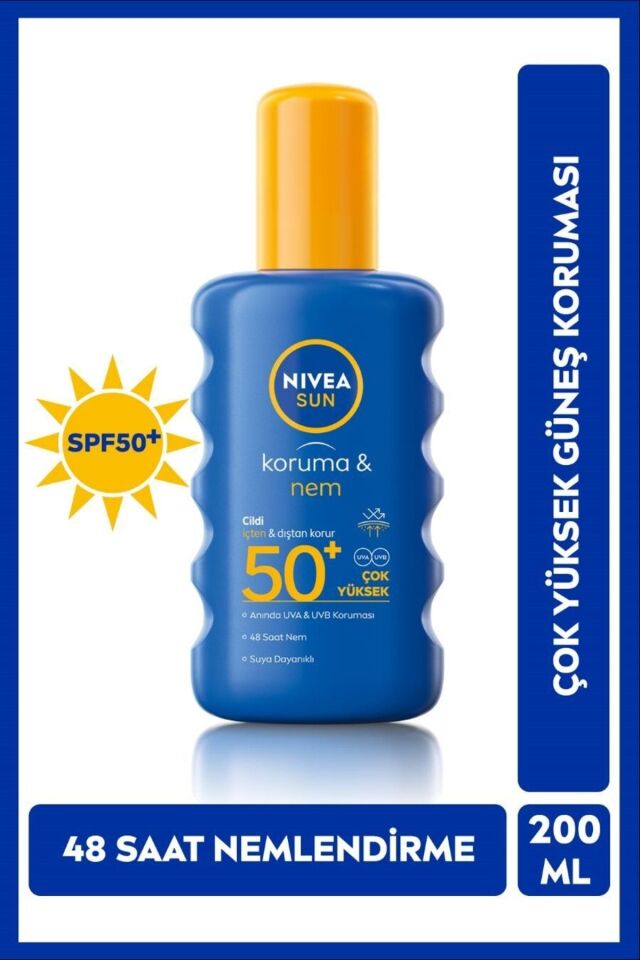 NİVEA SUN GÜNEŞ SPREYİ KORUMA & NEM NEMLENDİRİCİ SPF50+ 200 ML