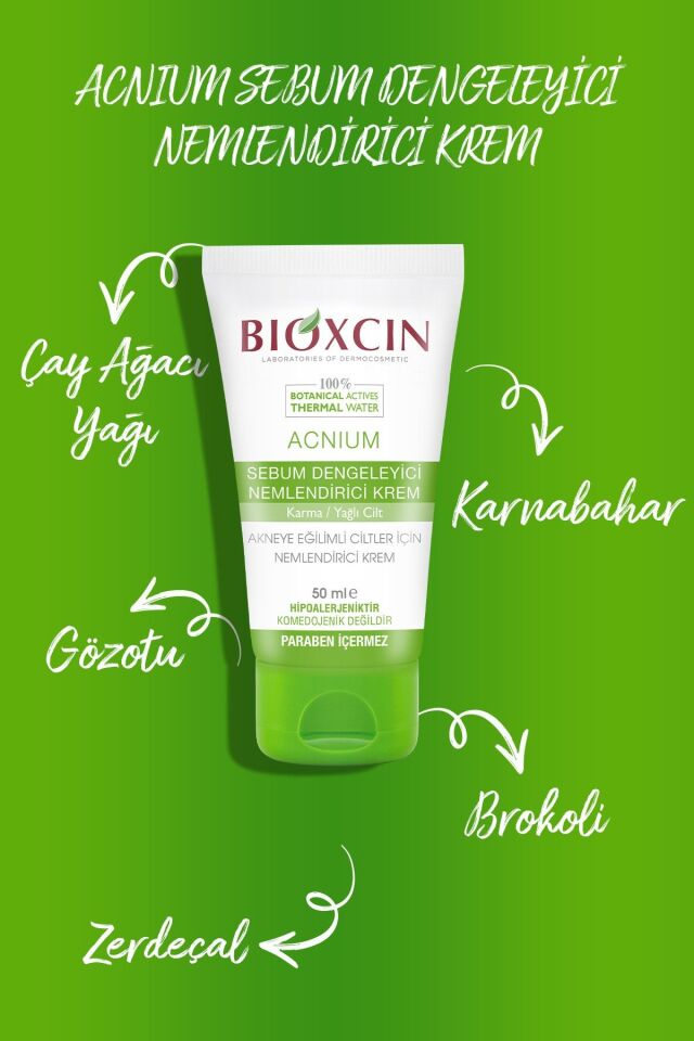 BİOXCİN ACNİUM DENGELEYİCİ NEMLENDİRİ KREM 50 ML
